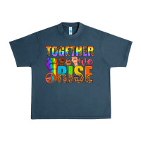 Midnight Navy LGBTQ+ together we rise Urban Heavy Tee - NancyCooperArtShop