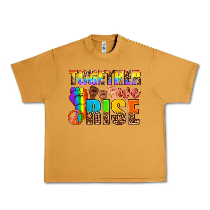 Lgbtq+ Together We Rise Urban Heavy Tee by NancyCooperArtShop | Teevron