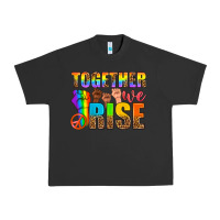 Pigment Black LGBTQ+ together we rise Urban Heavy Tee - NancyCooperArtShop