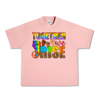 Salmon LGBTQ+ together we rise Urban Heavy Tee - NancyCooperArtShop