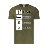 Vintage Olive Tax Day Eat Sleep Do Taxes Repeat Gift Vintage Tee - Bettercallsaul