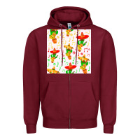 Burgundy mexico seamless pattern Zipper Hoodie - FaDigitalArtStudio