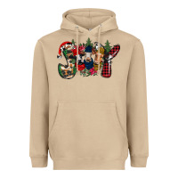 Mushroom joy Christmas cows Heavyweight Hoodie - CowhideDigitalArt