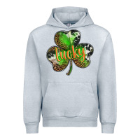 Heather Grey st. patricks day lucky shamrock Urban Hoodie - BarkalooDesign