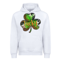 White st. patricks day lucky shamrock Urban Hoodie - BarkalooDesign