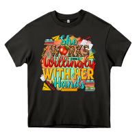 Asphalt she works willingly with her hands teacher Heavy Core Tee - NancyCooperArtShop