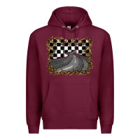 Burgundy leopard racing  background Premium Hoodie - RanaPortraitStore