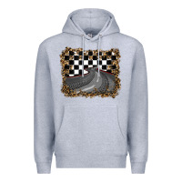 Heather Grey leopard racing  background Premium Hoodie - RanaPortraitStore