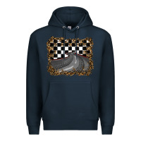 Navy leopard racing  background Premium Hoodie - RanaPortraitStore