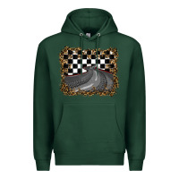 Sports Green leopard racing  background Premium Hoodie - RanaPortraitStore