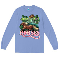 Colony Blue Just a girl who loves Horses Long Sleeve Tee - HowdyJamesFarm