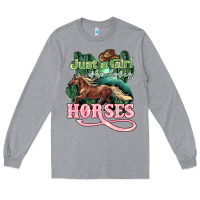 Heather Grey Just a girl who loves Horses Long Sleeve Tee - HowdyJamesFarm