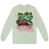 Matcha Just a girl who loves Horses Long Sleeve Tee - HowdyJamesFarm