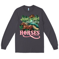 Smoke Just a girl who loves Horses Long Sleeve Tee - HowdyJamesFarm