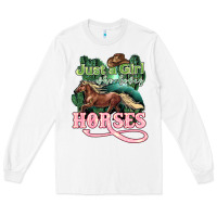 White Just a girl who loves Horses Long Sleeve Tee - HowdyJamesFarm