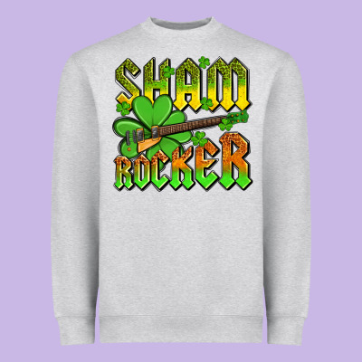 St. Patrick’s Day Sham Rocker With Guitar Heavyweight Sweatshirt Designed By Oliviacreatesart