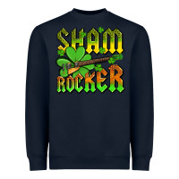 Navy St. Patrick’s Day sham rocker with guitar Heavyweight Sweatshirt - OliviaCreatesArt