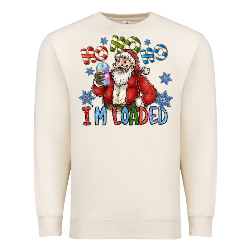 Ho Ho Ho Im Loaded Premium Sweatshirt by CowhideDigitalArt | Teevron