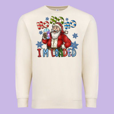 Ho Ho Ho Im Loaded Premium Sweatshirt Designed By Cowhidedigitalart