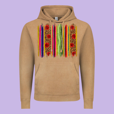 Mexico Serape Brushstroke Vintage Hoodie Designed By Texasbilliewilder