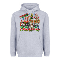 Heather Grey Merry Christmas  tractor Heavyweight Hoodie - CowhideDigitalArt