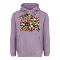 Lavender Merry Christmas  tractor Heavyweight Hoodie - CowhideDigitalArt