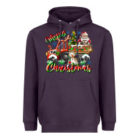 Plum Merry Christmas  tractor Heavyweight Hoodie - CowhideDigitalArt