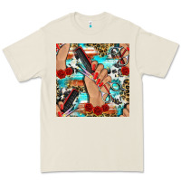 Bone hairdresser hand scissors and roses with serape leopard and cowhide se Premium Tee - BundleAndBundleShop
