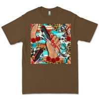 Hairdresser Hand Scissors And Roses With Serape Leopard And Cowhide Se Premium Tee | Teevron