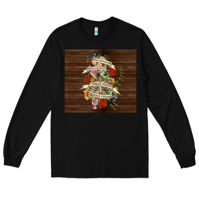 Kinda Emotional With Skeleton Long Sleeve Tee by TumblerDesignByShophia | Teevron