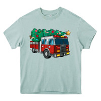 Arona christmas fire truck Heavy Core Tee - MaliasSmallBusiness