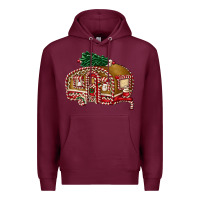 Burgundy caravan gingerbread Premium Hoodie - FaDigitalArtStudio