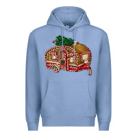 Colony Blue caravan gingerbread Premium Hoodie - FaDigitalArtStudio