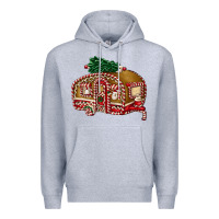 Heather Grey caravan gingerbread Premium Hoodie - FaDigitalArtStudio