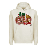 Oatmeal Heather caravan gingerbread Premium Hoodie - FaDigitalArtStudio