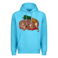 Ocean Blue caravan gingerbread Premium Hoodie - FaDigitalArtStudio