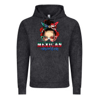 Mexican American Messy Bun Vintage Hoodie | Teevron
