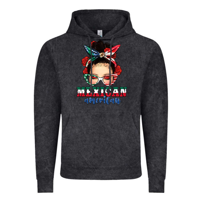 Mexican American Messy Bun Vintage Hoodie by texasbilliewilder | Teevron