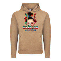 Vintage Coffee Mexican American Messy Bun Vintage Hoodie - texasbilliewilder