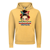 Vintage Mustard Mexican American Messy Bun Vintage Hoodie - texasbilliewilder