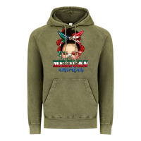 Vintage Olive Mexican American Messy Bun Vintage Hoodie - texasbilliewilder