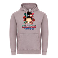 Vintage Zinc Mexican American Messy Bun Vintage Hoodie - texasbilliewilder