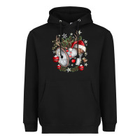 Black Merry Christmas Heavyweight Hoodie - CowhideDigitalArt