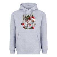 Heather Grey Merry Christmas Heavyweight Hoodie - CowhideDigitalArt