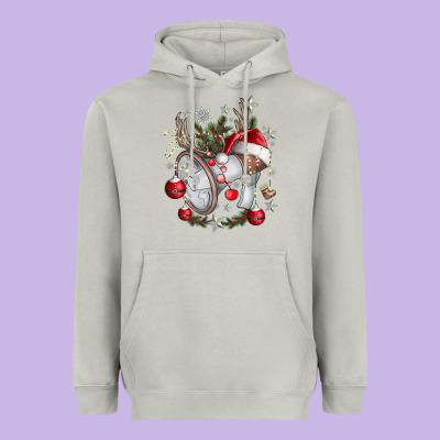 Merry Christmas Heavyweight Hoodie Designed By Cowhidedigitalart