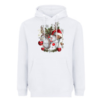 White Merry Christmas Heavyweight Hoodie - CowhideDigitalArt