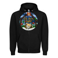 Black oh holy night Zipper Hoodie - BundleAndBundleShop
