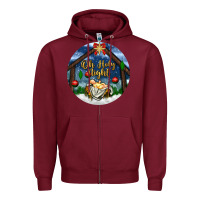 Burgundy oh holy night Zipper Hoodie - BundleAndBundleShop
