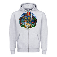 Heather Grey oh holy night Zipper Hoodie - BundleAndBundleShop