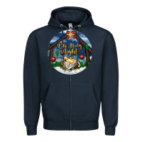 Navy oh holy night Zipper Hoodie - BundleAndBundleShop
